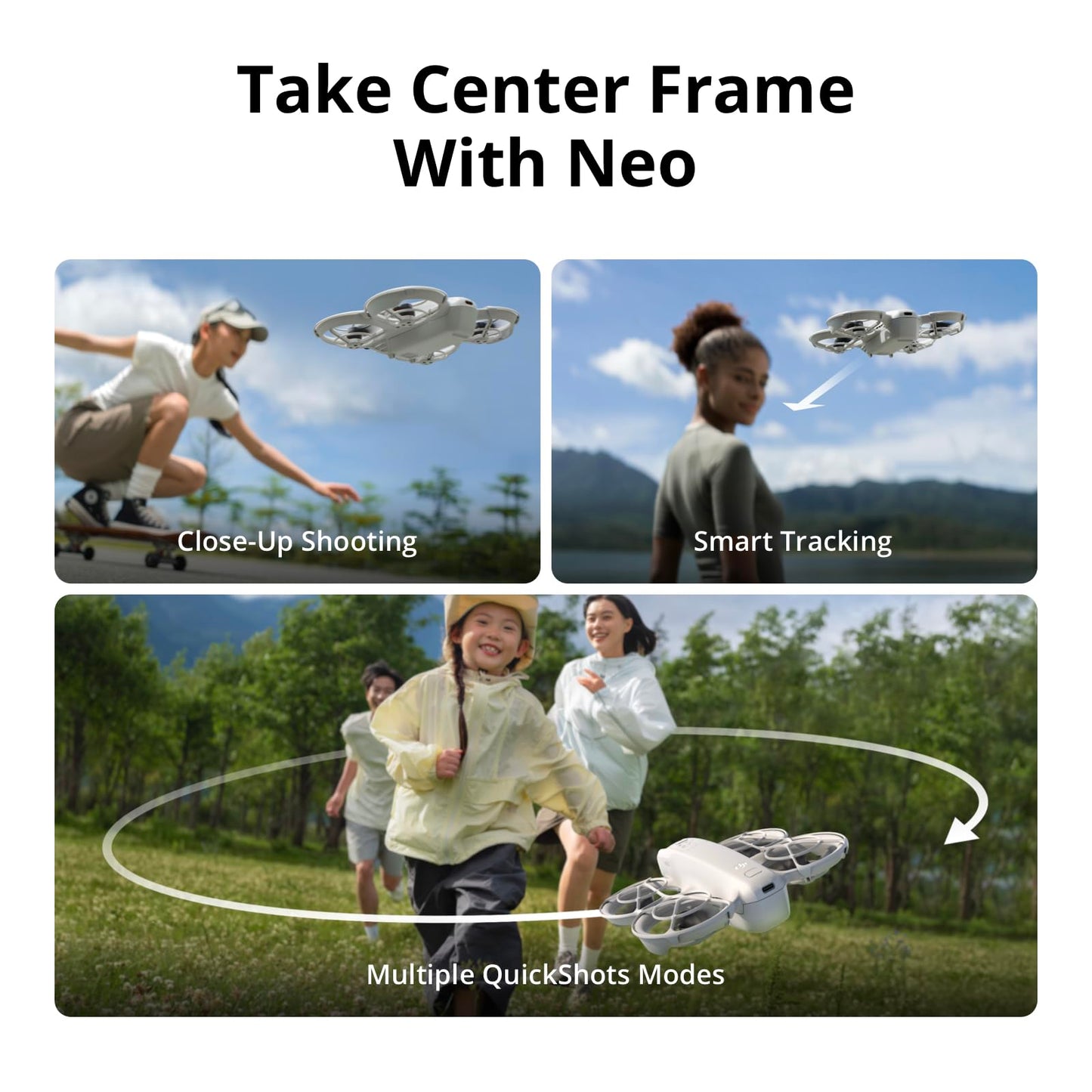DJI Neo Three-Battery Combo, Mini Drone 4K UHD Camera for Adults, 135g Self Flying Drone That Follows You, Palm Takeoff, Subject Tracking, QuickShots, Stabilized Video (Controller-Free)