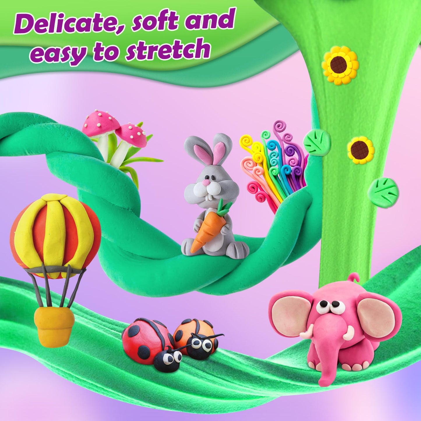 Magic Clay - Air Dry Clay 72 Colors, Modeling Clay for Kids with Tools, Soft & Ultra Light, Toys Gifts for Age 3 4 5 6 7 8+ Years Old Boys Girls Kids