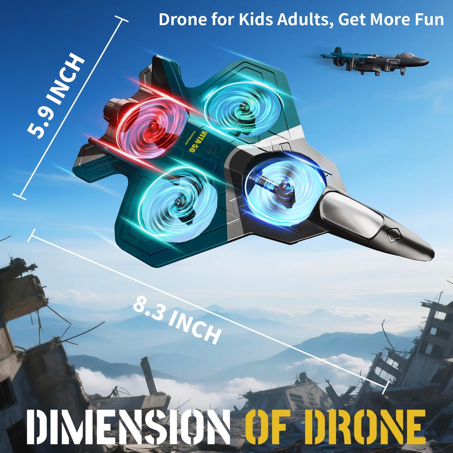 Tubokoro RC Planes for Kids Adults, Foam Remote Control Airplane Jet Helicopter Drone Toys for Kids Adults 8-12 12-16, Remote Control Plane Airplane Toys with LED Lights, 360° Flip Stunt Rotation