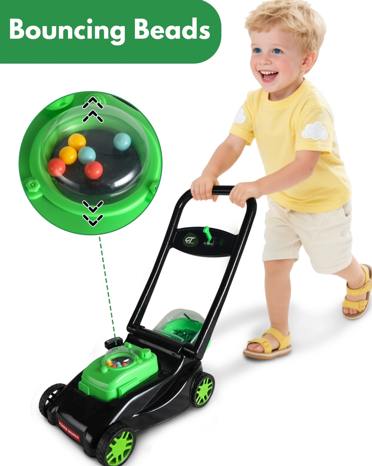 Kids Lawn Mower with Realistic Grass-Cutting Action and Sounds – No Batteries Required | Fun Outdoor Push Toy, Birthday Gift & Holiday Present for 3, 4, 5, 6Year Old Boys and Girls (Black)