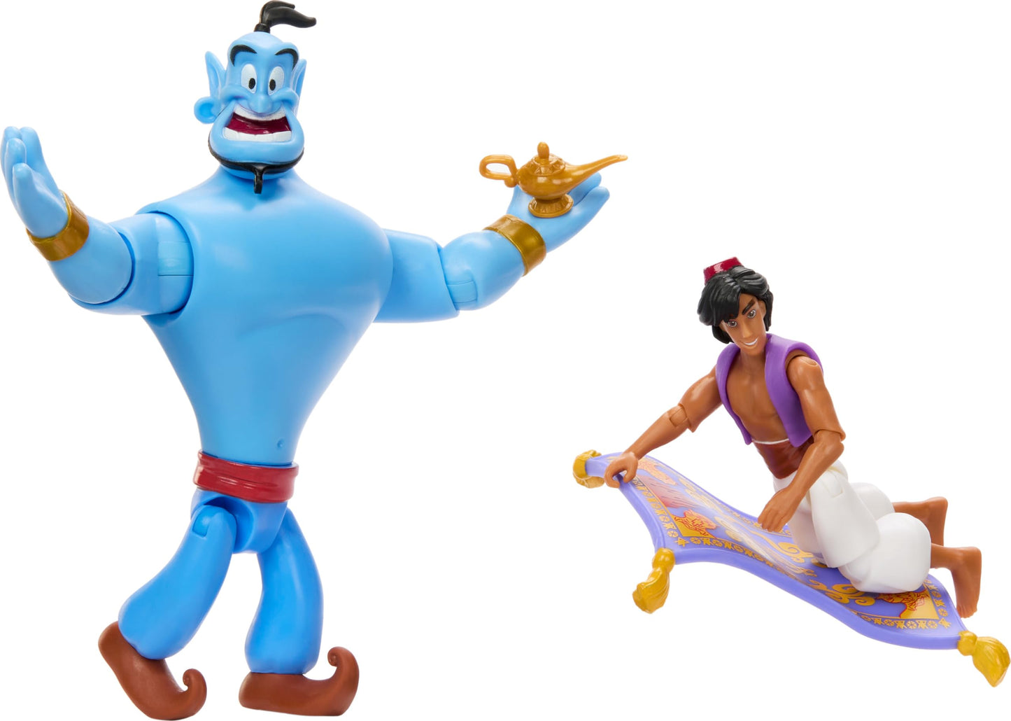 Disney Aladdin Storytellers Pack of 3 Figures Genie, Aladdin and Magic Carpet, Cave of Wonders Authentic Posable Movie Toys 4 Inch Scale