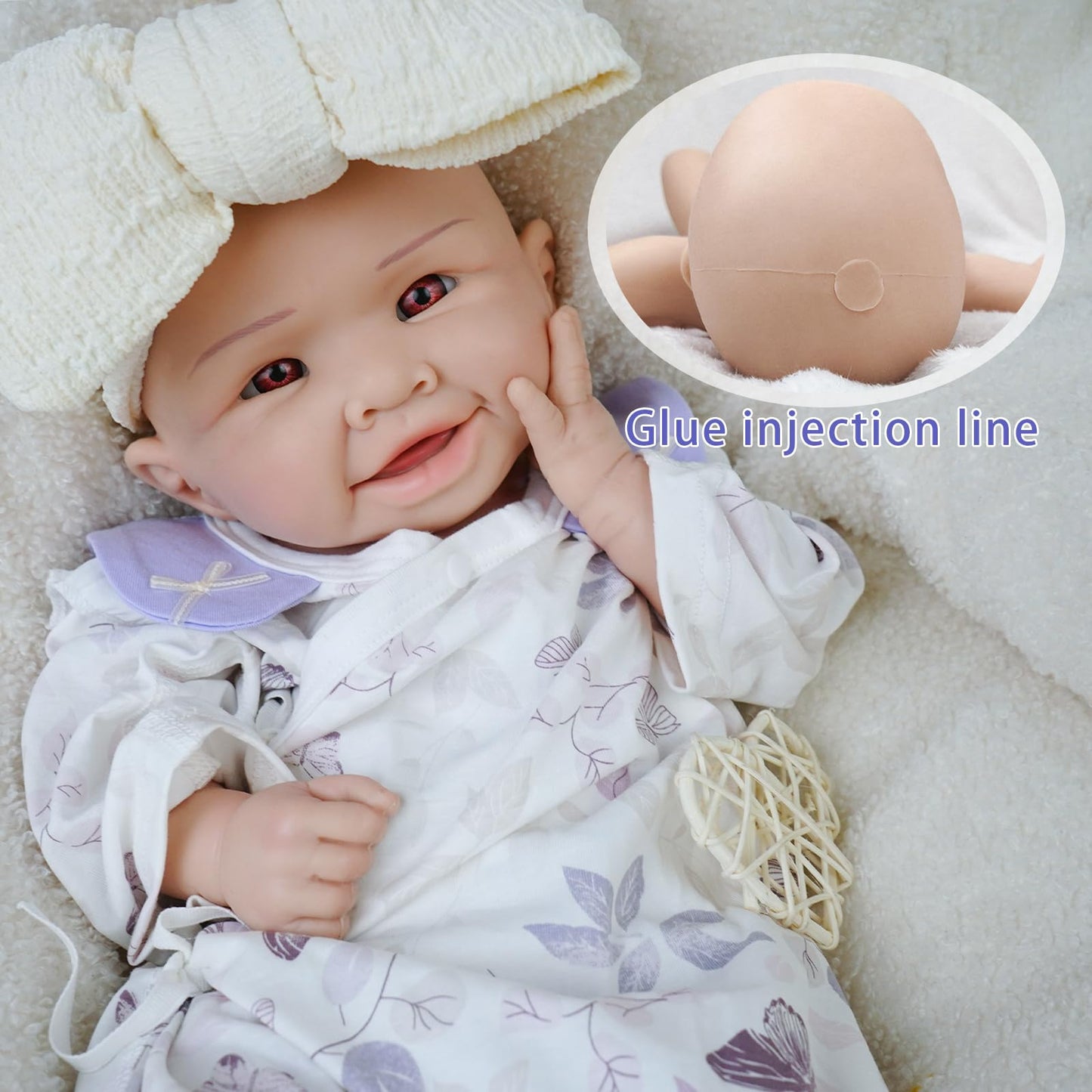 Reborn Baby Dolls Silicone Full Body -18.5 Inch Lifelike Baby Doll Girl Not Vinyl,Hand Painted Realistic Smiling Newborn Baby Doll Gift for Kids 3+ & Collectors