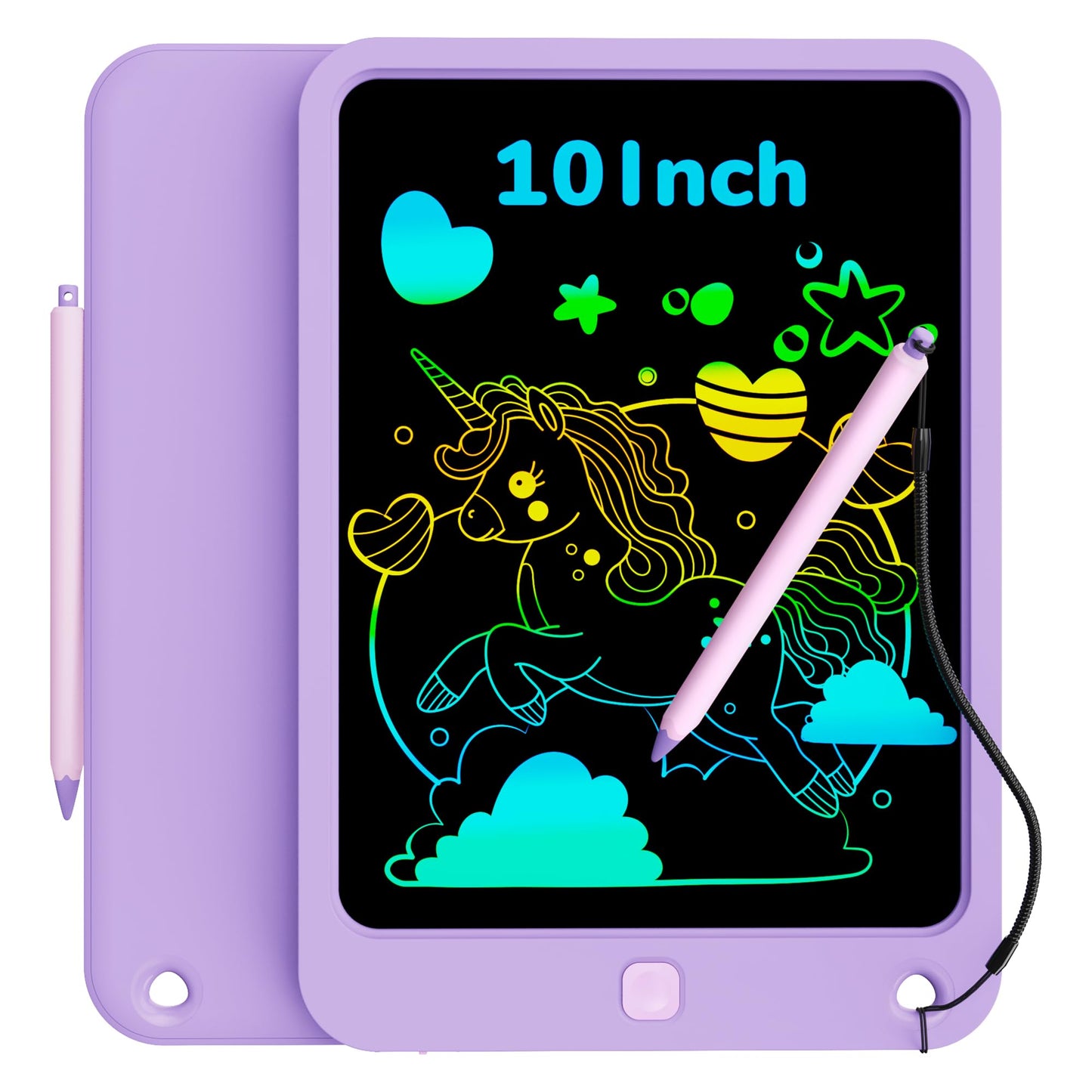 KOKODI LCD Writing Tablet for Kids, 10 Inch Colorful Drawing Tablet, Educational Learning Kids Toys for Age 3-12 Years Old, Toddler Doodle Board, School Supplies for Girls, Birthday Gifts,Purple