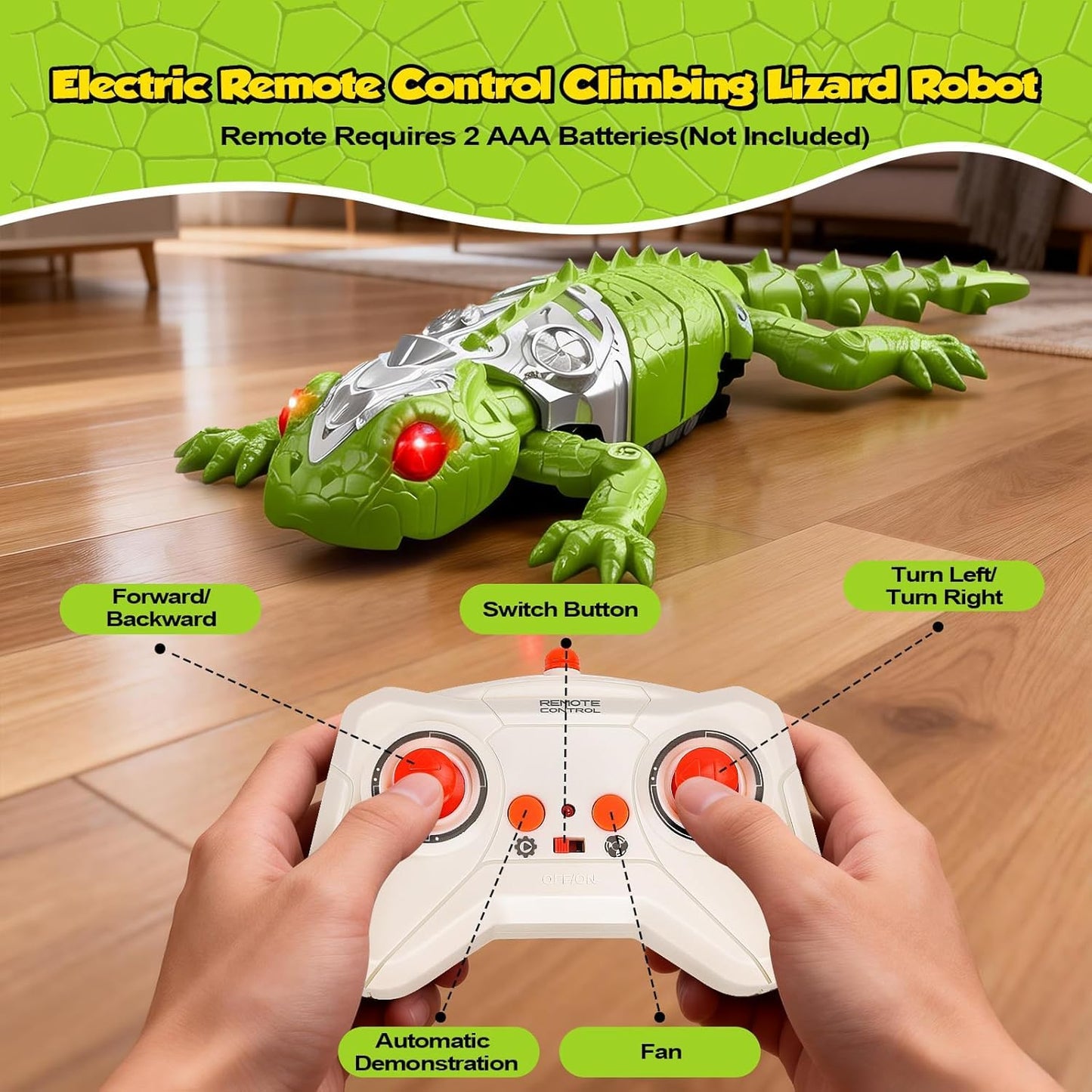 RC Wall Crawler Gecko, Rechargeable Remote Control Robot Kids Toys, Ceiling Wall Climbing Chameleon Funny Prank Toys Dual Mode Floor & Wall Driving Lizard Birthday Gifts for Boys Girls (Colorful)