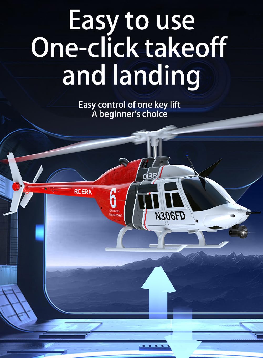 FLYCOLOR C138 RC Helicopter 2.4G 6CH 6-Axis Gyro Altitude Hold 1/33 Remote Control Plane Ready to Fly RTF(RED-White)
