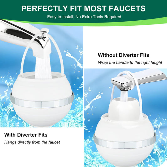 Upgrade Bath Filter For Tub-Advanced 15-Stages Filtration Bathtub Water Filter【Reduce 99% Heavy Metal & Chlorine】Hard Water Softener for Health of Sensitive Skin, Body, Hair, BPA-Free, Easy to Install