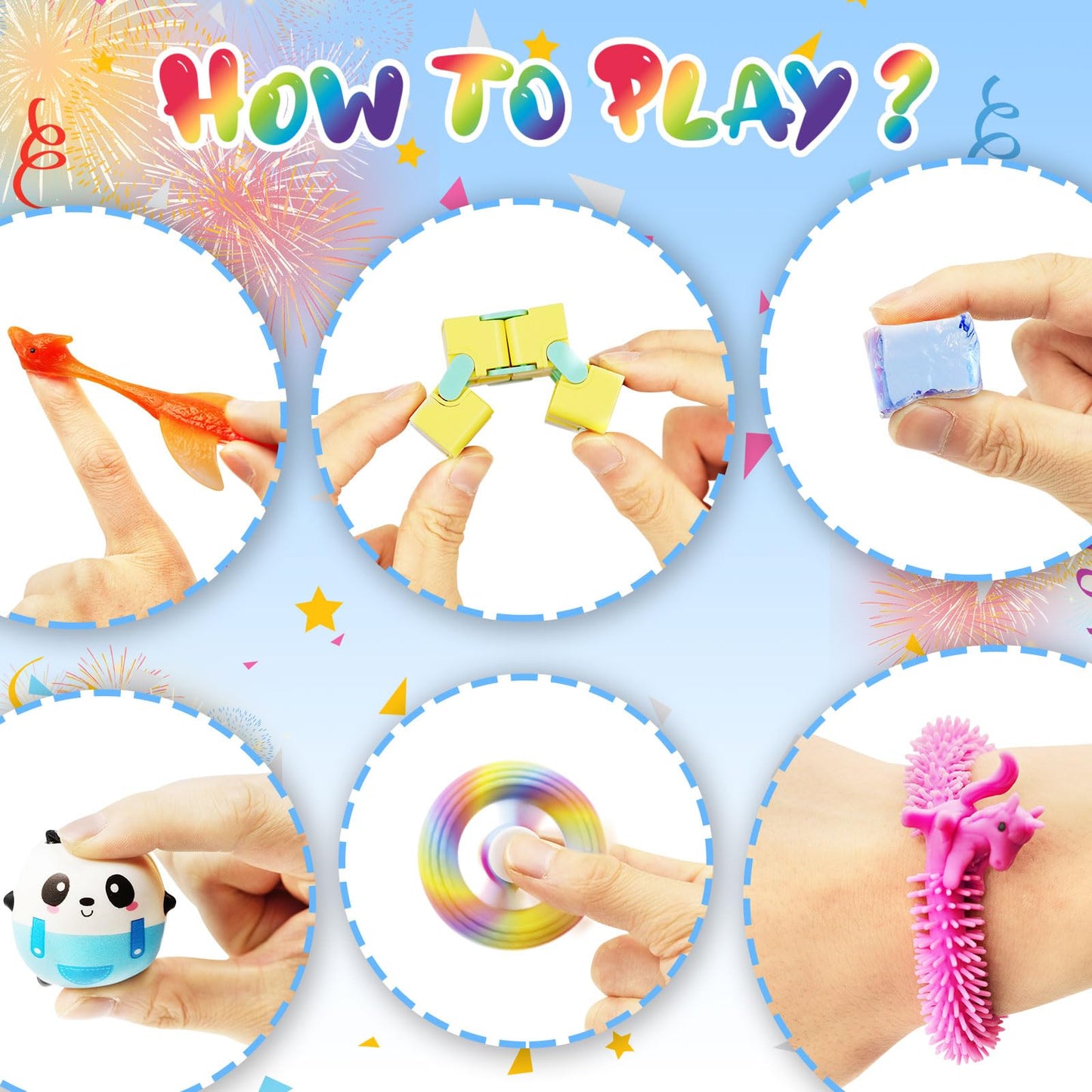 124 Pcs Party Favors for Kids, Fidget Toys Bulk, Birthday Gifts Toys, Stocking Stuffers, Prize Treasure Box Toys for Classroom, Goodie Bags Stuffers, Pinata Filler, Carnival Prizes for Boys Girls 4-10