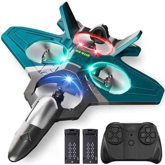 Tubokoro RC Planes for Kids Adults, Foam Remote Control Airplane Jet Helicopter Drone Toys for Kids Adults 8-12 12-16, Remote Control Plane Airplane Toys with LED Lights, 360° Flip Stunt Rotation