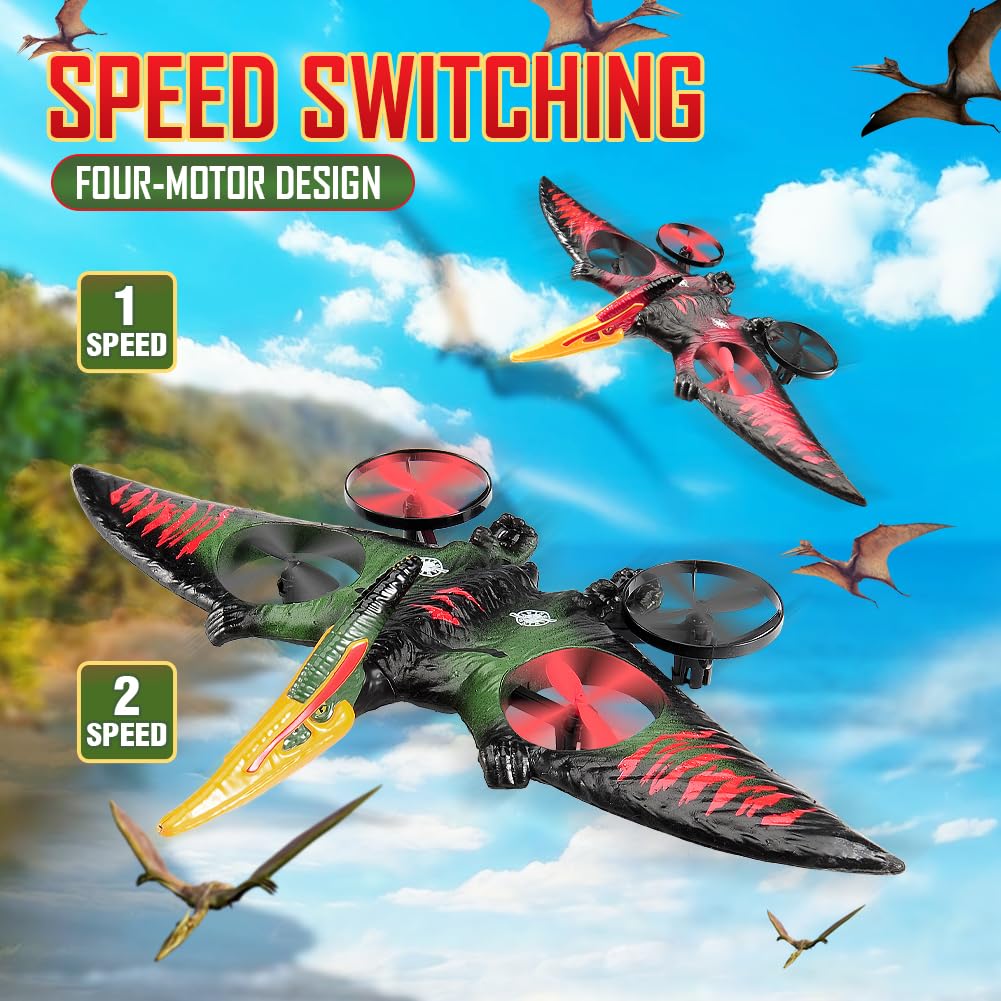 jaming Pterodactyl Drone Dragon Toys Rc Airplanes for Kids and Adults Easy to Flying Dinosaur Toys Remote Controlled Aircraft for Beginners Hobby RC Plane Toys Birthday Gifts for Boys 8-12