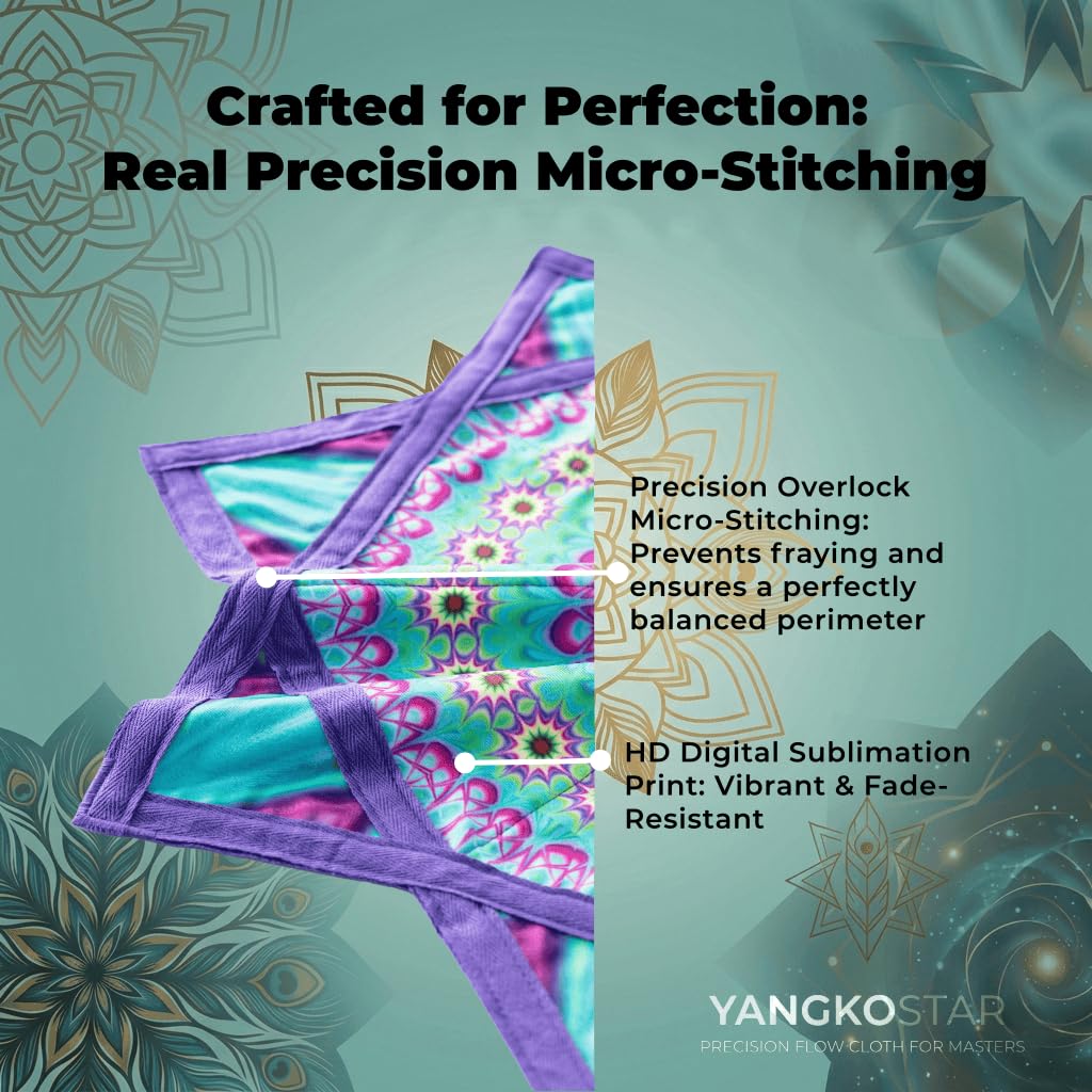 YangkoStar 24" Flow Star | 330g Balanced Pro-Weight Flowstar | Spinning Cloth for All Skill Levels | Easy to Spin & Do Tricks | Flow Toy for Juggling, EDM, Festival, Rave Party(Mandala)