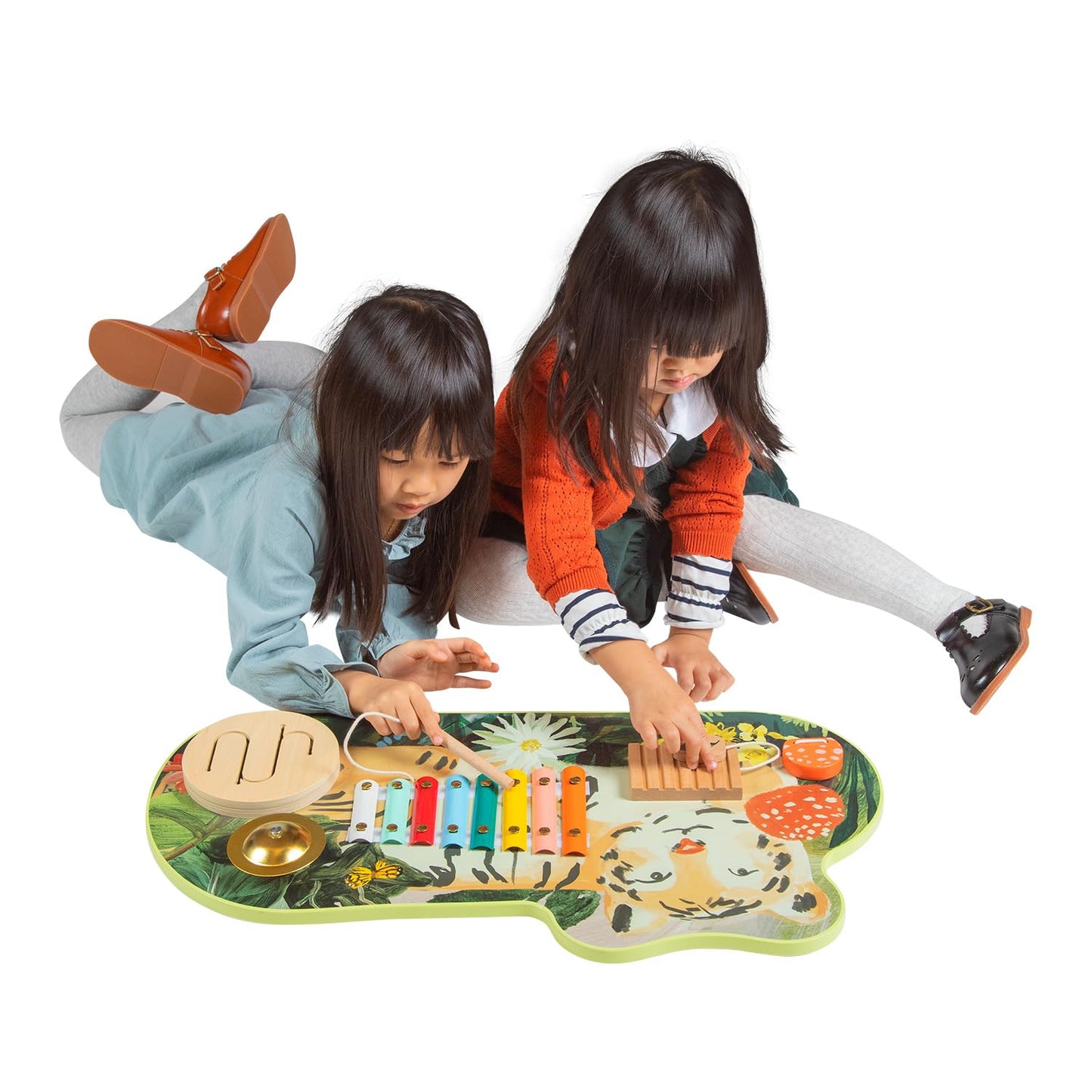 Manhattan Toy Tiger Tunes Wooden Toddler and Preschool Musical Toy Instrument with Optional Wall Mounting