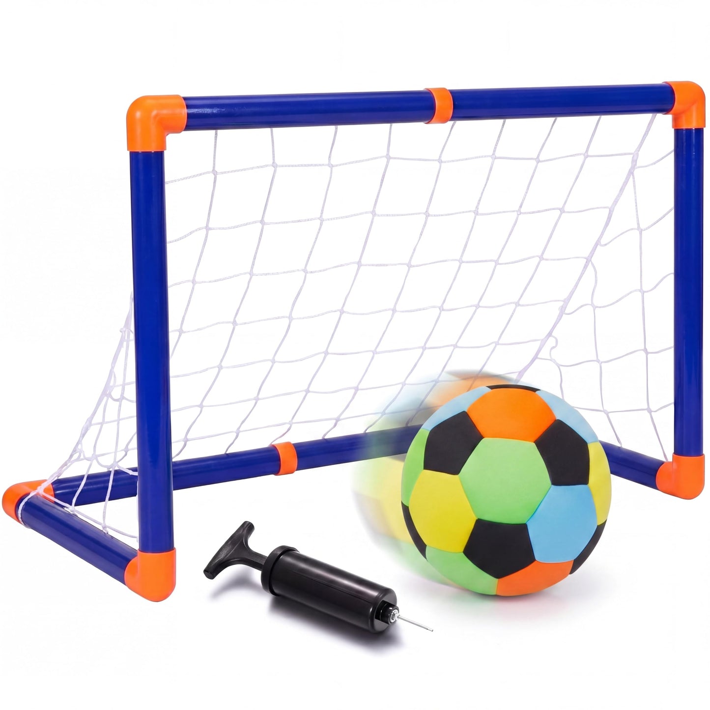 Soulchen Kids Mini Soccer Goal with Indoor Padded Soccer Ball Size 4 and Pump Created for Inside Your Home and Yard 30.3" x 15.8" Portable Training Equipment Sport Gift for Kids Ages 3+
