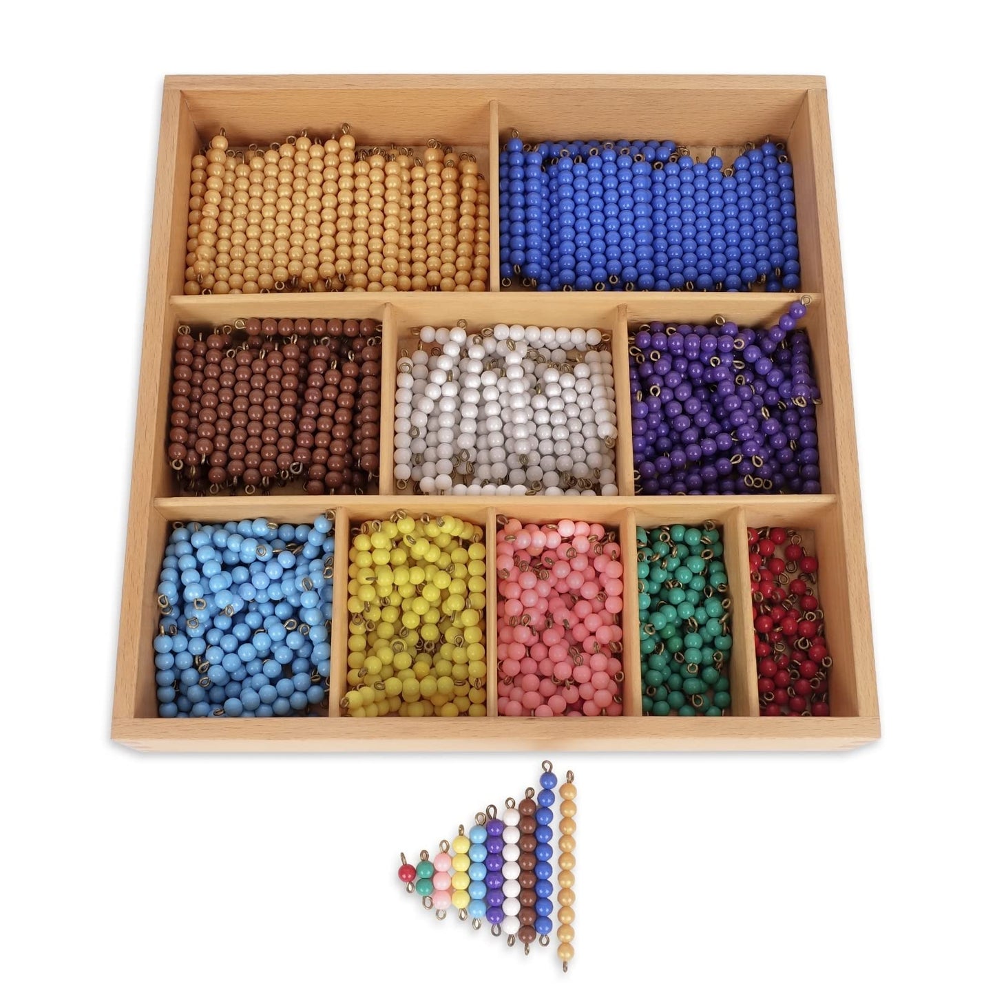 Hidoggy Montessori Toys for 3+ Year Old Wooden Math Games Counting Beads Checker Board Beads and Numbers Teaching Counting Toys Preschool Mathematics Material for Kid Toy