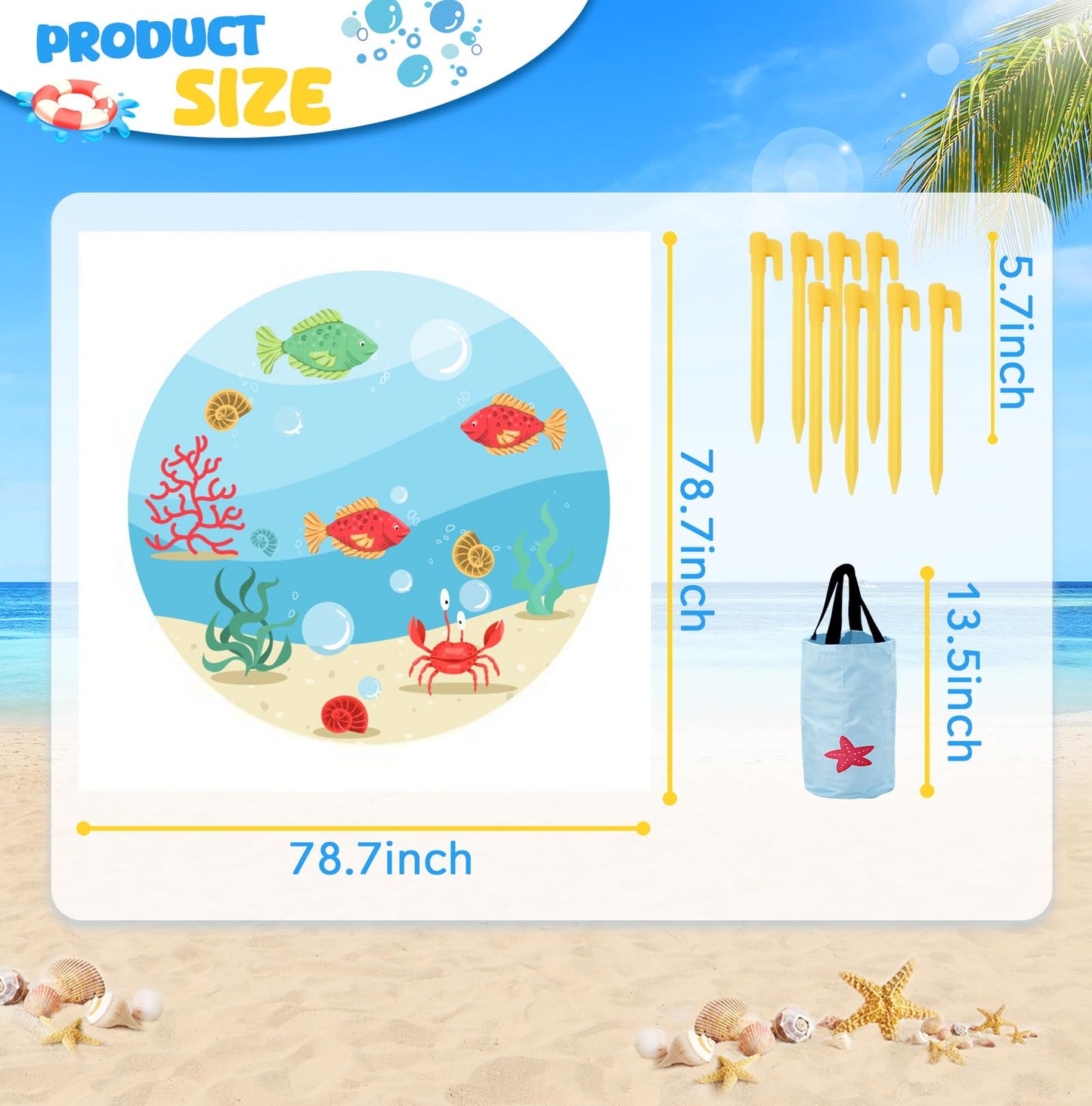 Baby Beach Pool，Kiddie Pool and Beach Blanket，2 in 1 Toddler Paddling Pool，Beach Toys for Infant Kids Boys and Girls with Portable Water Bag