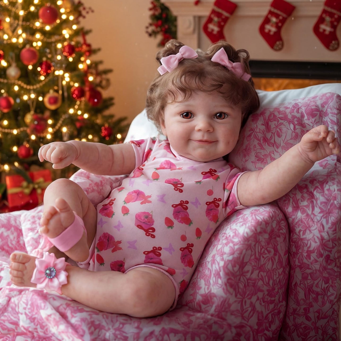 JIZHI Lifelike Reborn Baby Dolls - 20Inch-Real Baby Feeling Realistic-Newborn Baby Doll Adorable Smiling Real Life Baby Dolls with Gift Box for Kids Age 3