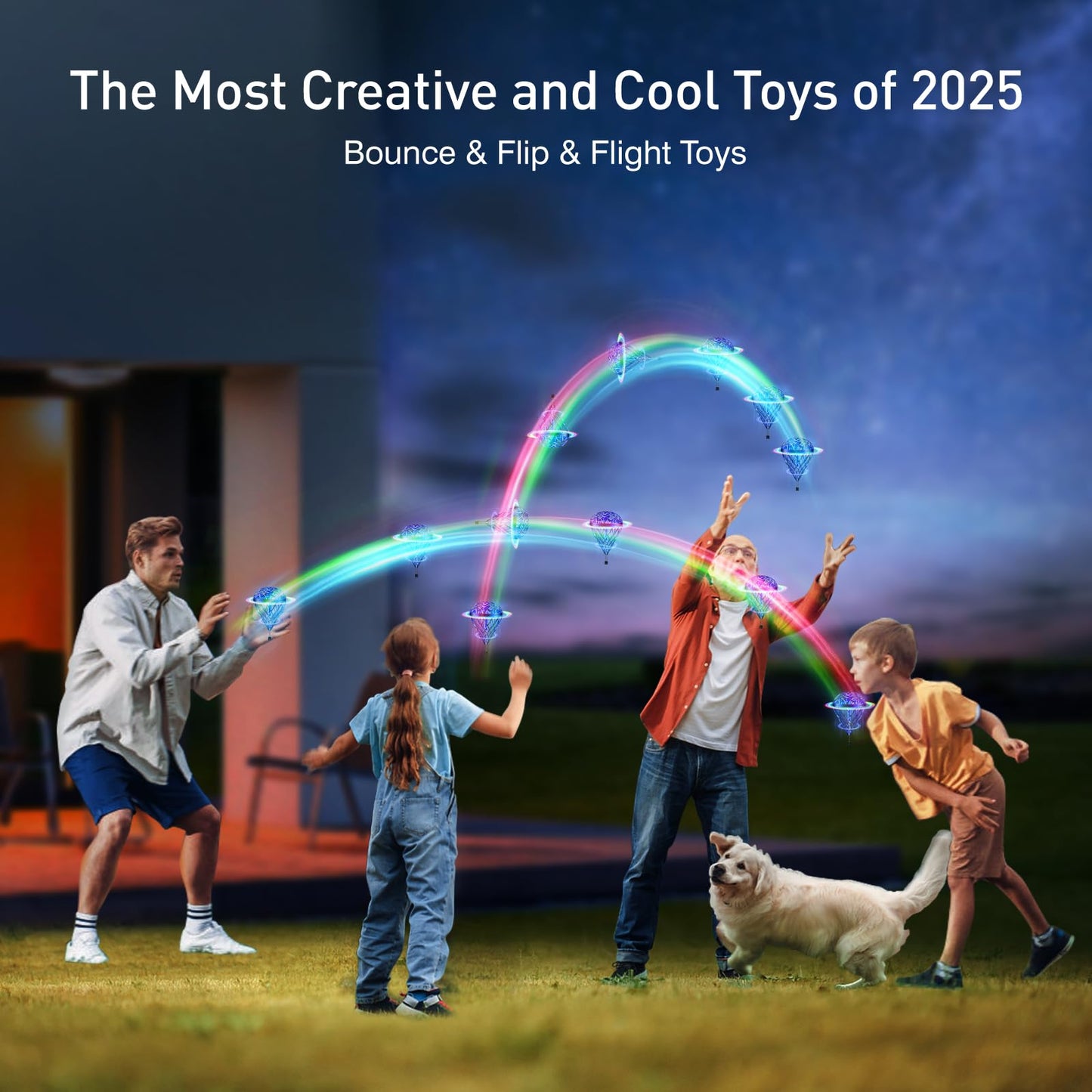 2-Pack Magic Flying Orb Balls, Includes Classic & New Upgraded AI Edition | Hand-Controlled Boomerang Hover Drone with RGB Lights | Cool Space Toy Gift for Kids, Teens, and Family Fun (Indoor &