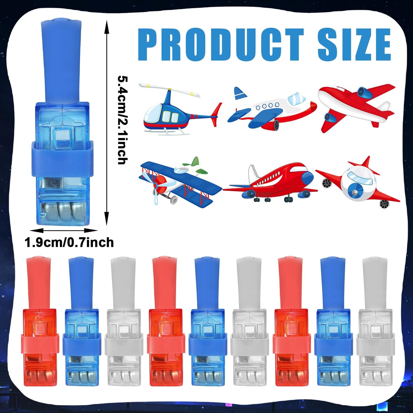 Oitnlaughter 36PCS Airplane LED Finger Lights Aircraft Party Favors Glow in the Dark Light Up Finger Lights Plane Themed Toys Bulk for Birthday Party Goodie Bag Stuffer Birthday Gifts Classroom Prize