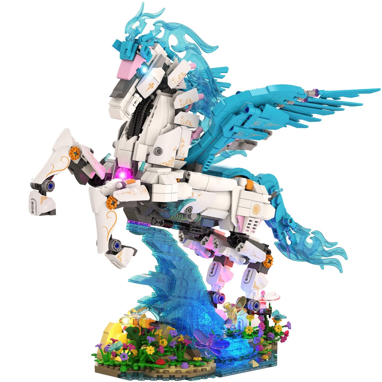 Brihappen Flying Horse Building Set with LED Light, Greek Mythology Pegasus Collection 3D DIY Model Kits, Toy Building Blocks Set for Adults, Creative Gifts for Birthday and Festival