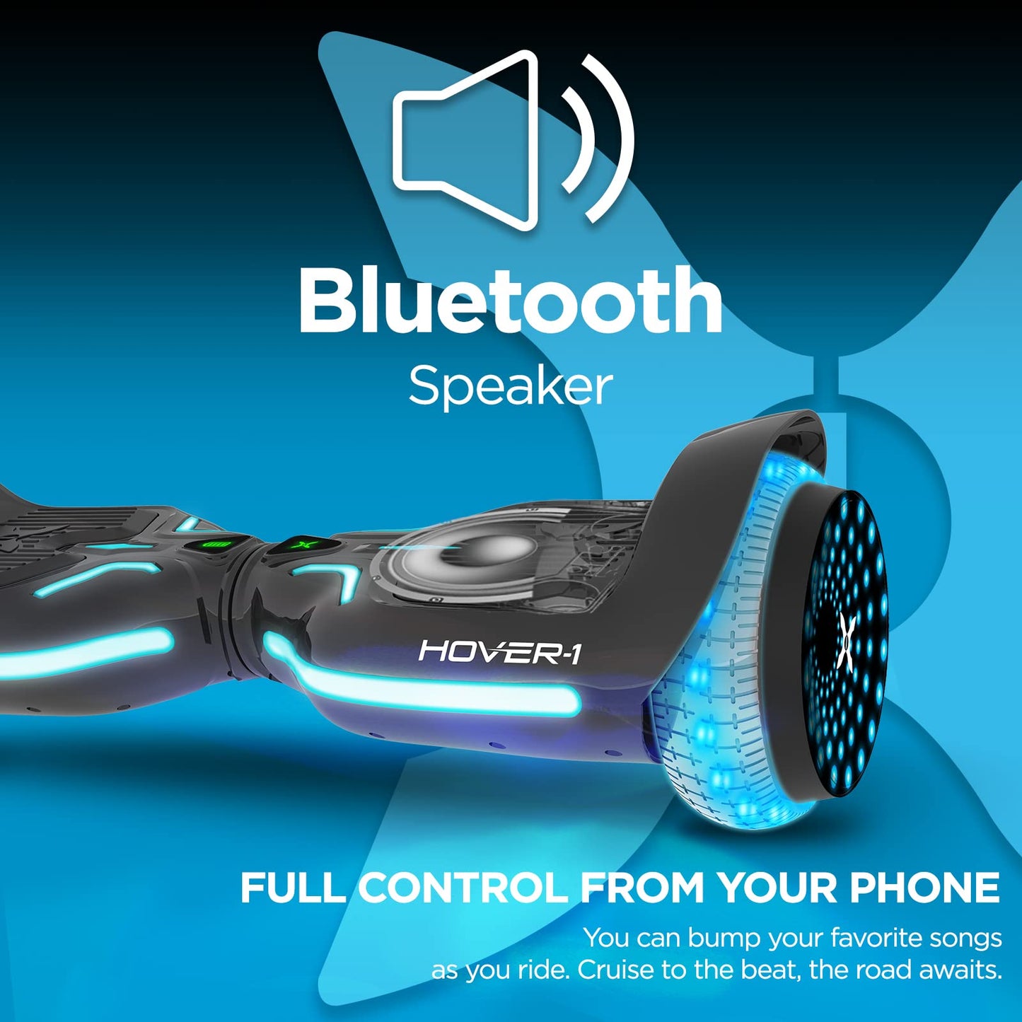 Hover-1 i100 Electric Self Balancing Scooter - 7MPH Top Speed, 6 Mile Range, 5HR Full-Charge, Built-In Bluetooth Speaker, Rider Modes: Beginner to Expert