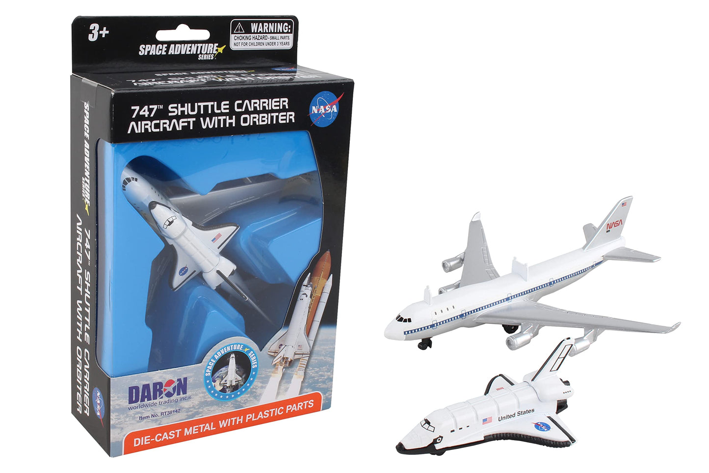 Daron Space Mission Toy Set Boeing 747 and Space Shuttle, Authentic Spacecraft Representations, Individually Packaged Playsets, Ages 3+