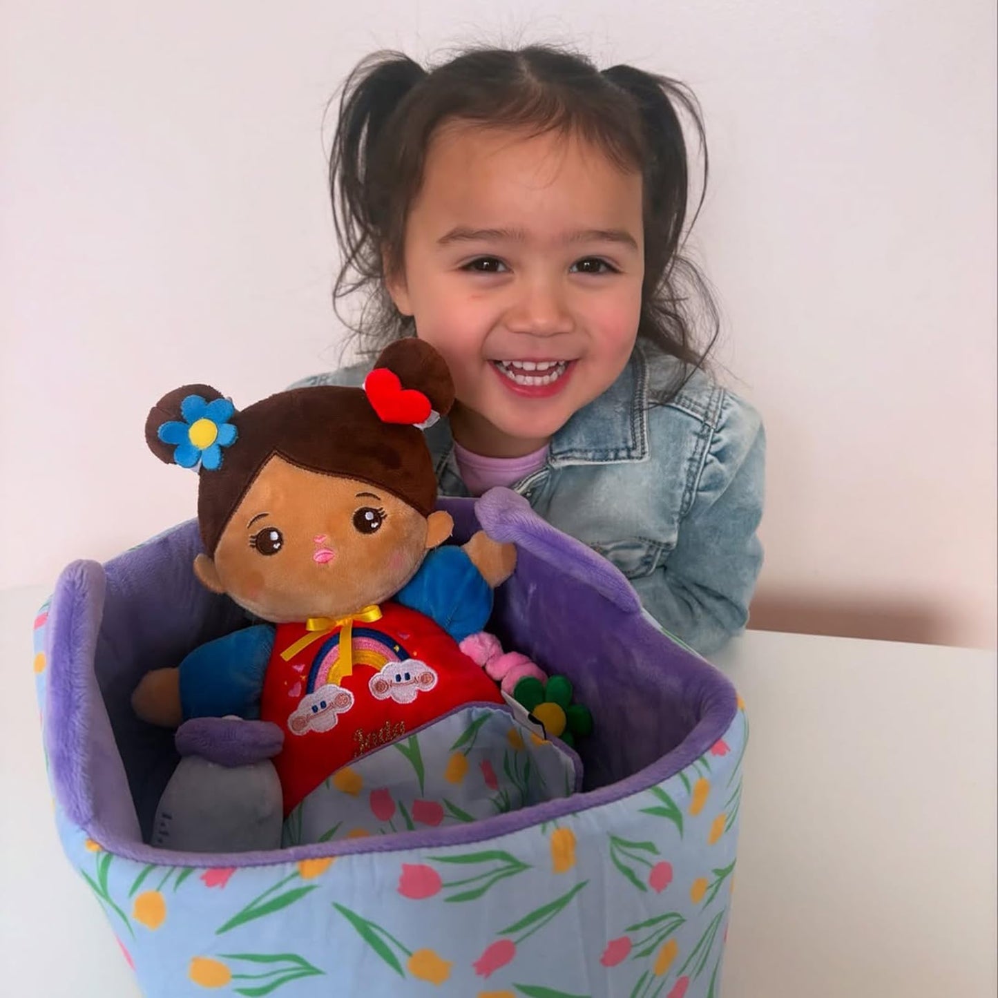 OUOZZZ 10" Soft Baby Doll Set, Hispanic Baby Doll Accessories Toys for 2 Year Olds Girls Birthday Gift, Interactive Pretend Playset for Preschool, Home