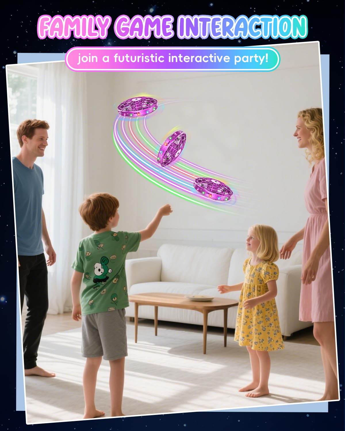 PYMSRTY Flying Toy Drone for Kids，360° Hands Free Motion Sensors Mini Drone with Cool LED Lights,Easy Indoor Small UFO Toy Flying Ball Drone for Kids -Pink
