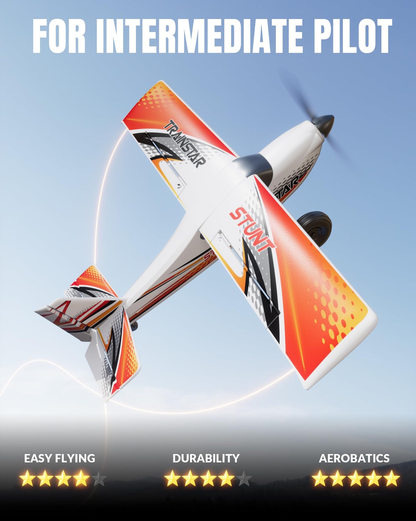 volantexrc 4 CH RC Plane TrainStar 500mm Brushless Remote Control Airplane Fighter RTF with 6-Axis Gyro,3 Modes & Aerobatics, 2.4GHz Radio Controlled Aircraft for Beginners & Adults (Red)