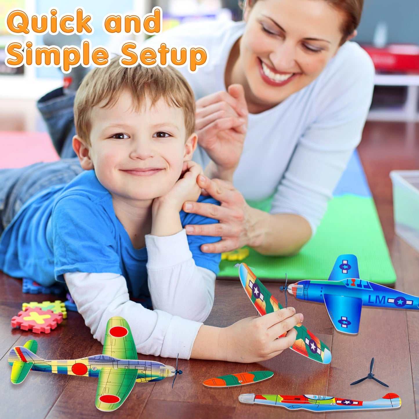 CACASO 36 Pack Foam Airplane Toys for Kids, Glider Planes for Boys & Girls, Birthday Party Favors, Outdoor Flying Toy, Mini Airplanes Classroom Prize Exchange Gift, Carnival Prize