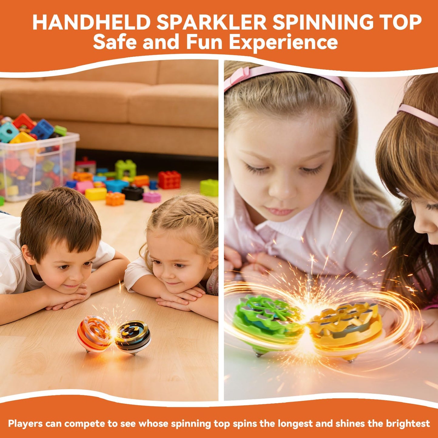 Fireworks Fingertip Gyro,Handheld Fireworks Gyroscope,Collision Sparks Light Up Spinning Top Toy,Creative Gyroscope Toy for Kids,Fidget Spinners for Adults, Cool Flashing Spinning Toys (6 PCS)