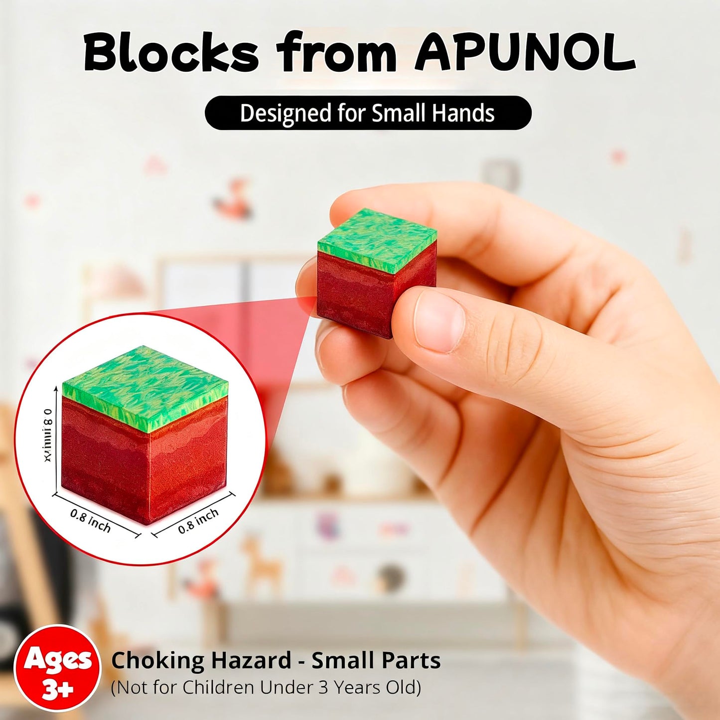 APUNOL 200PCS 0.8in Magnetic Blocks - Magnet Toys for Kids, Magnetic Building Blocks Cubes, Stacking Magnets, STEM Learning Toys Birthday Gifts for Toddlers, Boys and Girls Age 3+ Years Old