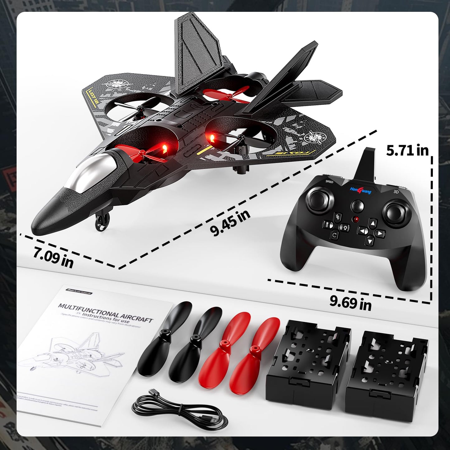 NIPLOOOW Foam Remote Control Airplanes Rc Planes for Kids 4-8, Remote Control Planes Fighter Jet with Light, 360° Flip Fighter Jet Toy, Gravity Sensing, Stunt Roll, Gifts for 6 7 8 10 12 Year Old Boys