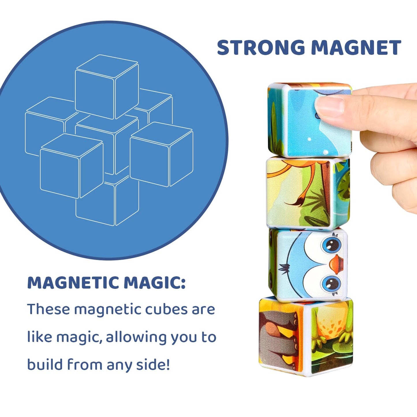 Pairez Toys Magnetic Blocks Toys for Toddlers, Pack of 6 Random Themed Puzzles Bundle, Total 36 PCS of Blocks in 36 Patterns, Magnetic Tiles for Kids Ages 3-5, Preschool STEM Educational Sensory Toys
