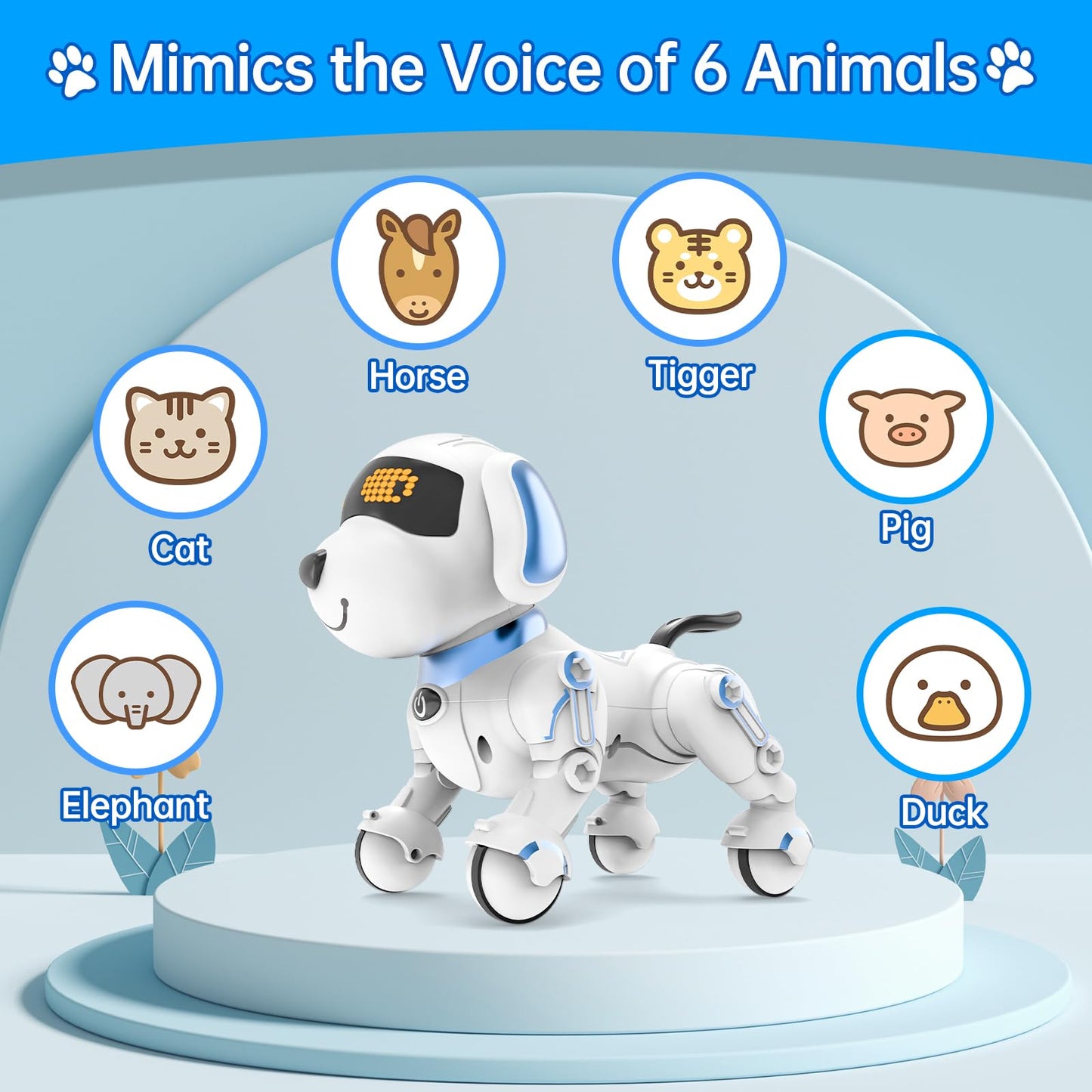 Dwi Dowellin Robot Dog for Kids 8-12,Remote Control Smart Robotic Dogs Pet Puppy Robotic Toy,Interactive Touch Walking Talking Toys for Boys Girls Christmas Birthday Gifts