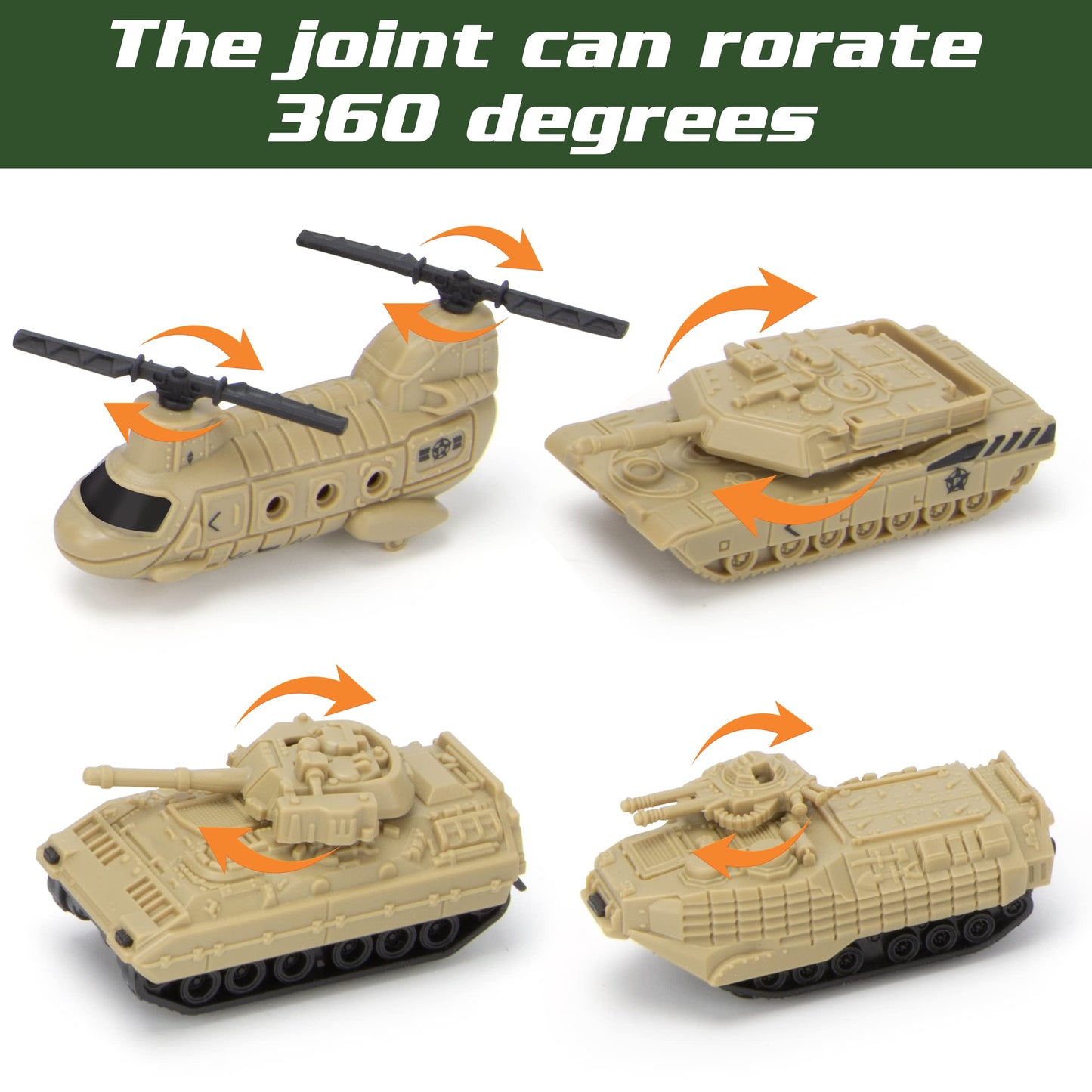XDUOYJOY Military Base Toy, Army Toys Set with 13 Vehicles Airplane Tank Trucks Helicopter Fighter Jet, Play Mat with Army Men Action Figures and Accessories, Birthday Gift for Kids