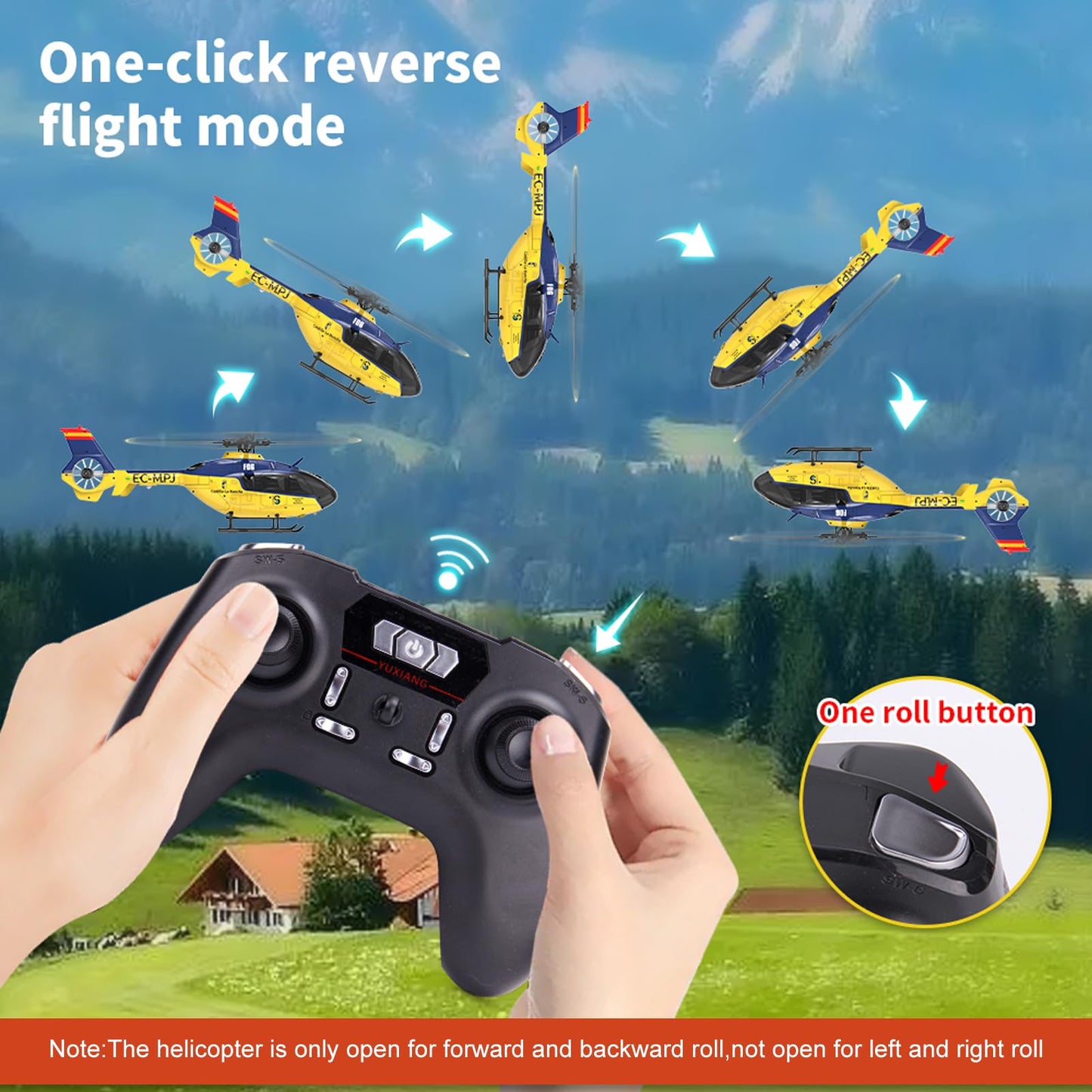 Hylukon F06 Remote Control Helicopter, 6-Axis Gyro RC Helicopter with Brushless Motors, Altitude Hold, Optical Flow Positioning Function and LED Lights, 2.4GHz Mini Aircraft Toy for Teens Adults