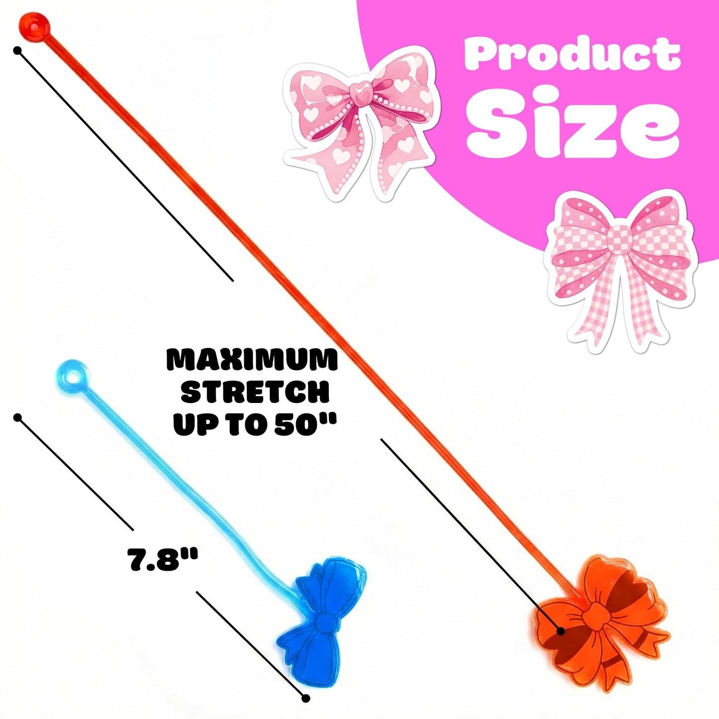 48PCS Bow Party Favors - 24PCS Temporary Tattoos & 24PCS Stick Hands Party - Perfect Birthday Party Supplies, Goodie Bag Stuffers, Treasure Box Toys, Classroom Prizes, and Student Gifts