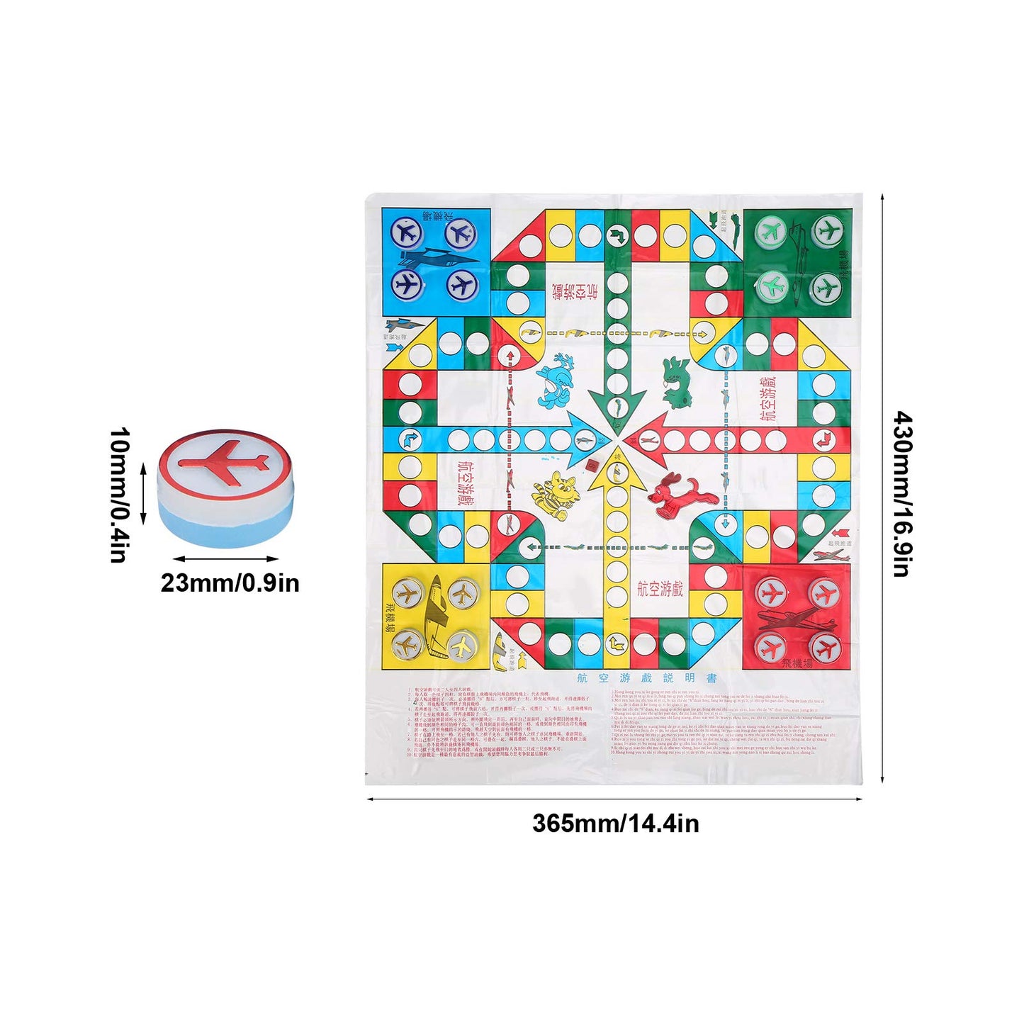Tgoon Children Aeroplane Chess, Flying Chess Clear Color for Home and Travel