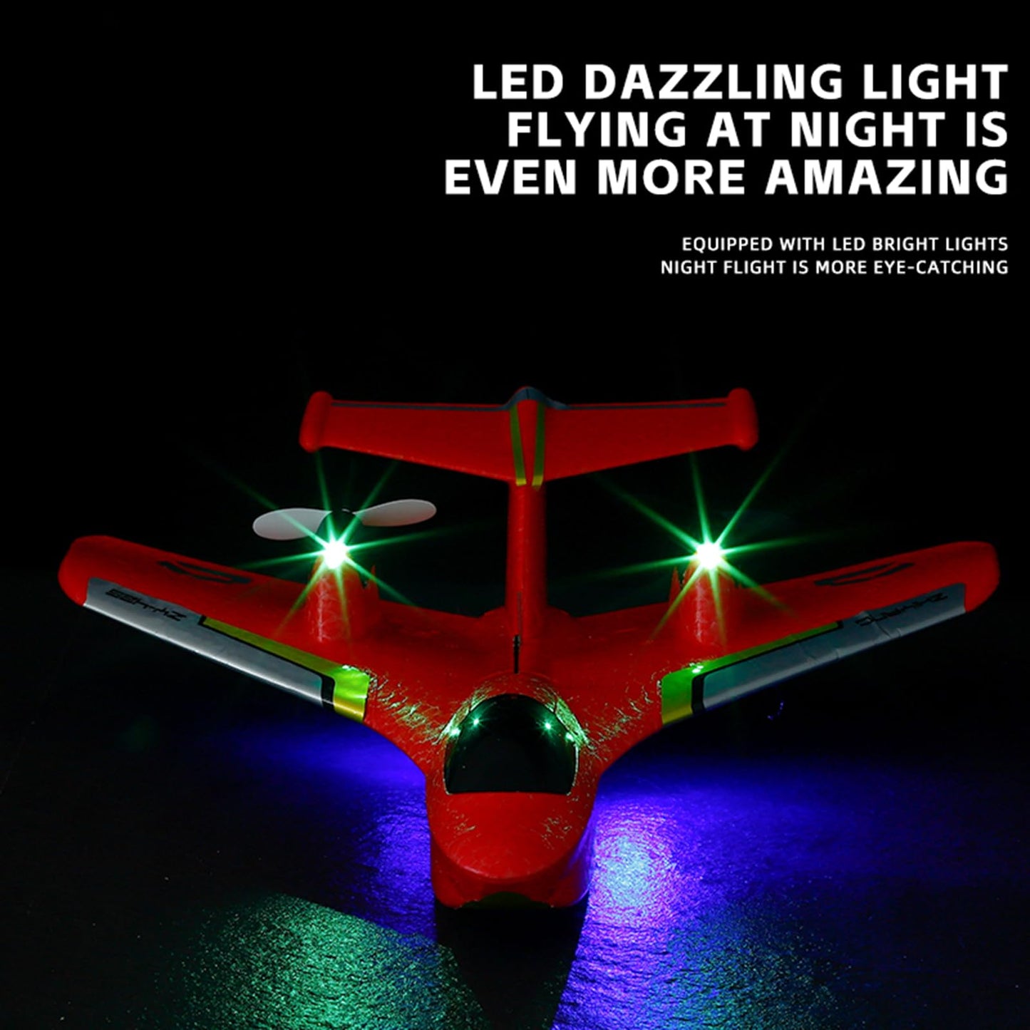 Remote Control Wireless Airplane Toy, Gravity Gliders Airplane With Lights, Rc Plane For Water Land & Air, Rc Float Plane, 2.4G 2 Channels Rc Remote Control Fighter Model Toy For Adults Kids (Blue)