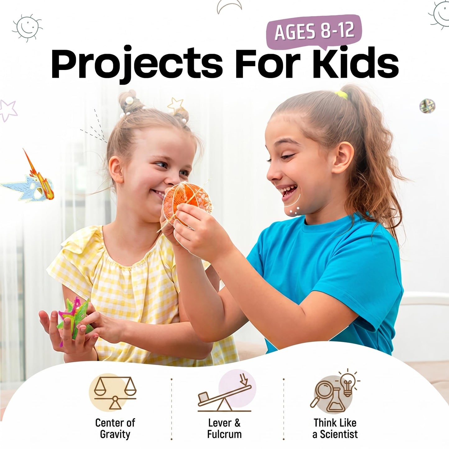 Enki Atelier Balancing Bird & 4-in-1 Space Mobile STEM Projects for 3D Pen Users | Balancing Science Kit | Ph.D. Designed Physics & Gravity Curriculum for Kids 8-12 | 2-Book Set, Printed in USA