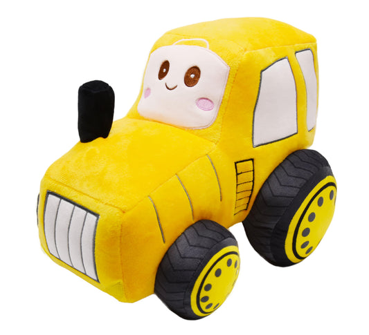 YONLIT Soft Plush Tractor Stuffed Truck Toy Super Cute Car Plushie Throw Pillow Excellent Gifts for Kids or Birthday Party 12 Inches (Yellow)