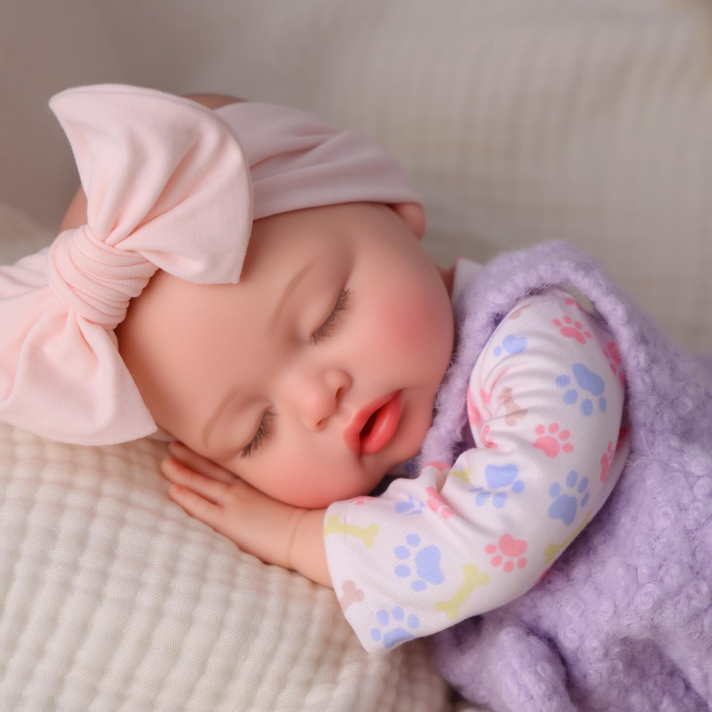 BABESIDE Silicone Baby Doll - 16 Inch (Weight 4Lb) Reborn Baby Dolls Silicone Full Body Platinum Silicone Weighted Realistic Sleeping Newborn Lifelike Preemie Doll Gift for Collectors & Kids Age 3+