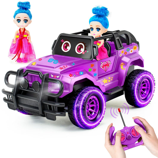 Ynybusi Remote Control Car RC Racing Cars, 1:20 Scale Remote Control Monster Truck, 2.4Ghz LED Light Off-Road Rc Cars,Toy Cars for Kids Boys Girls 6 7 8 9 10 Years Old (Purple)