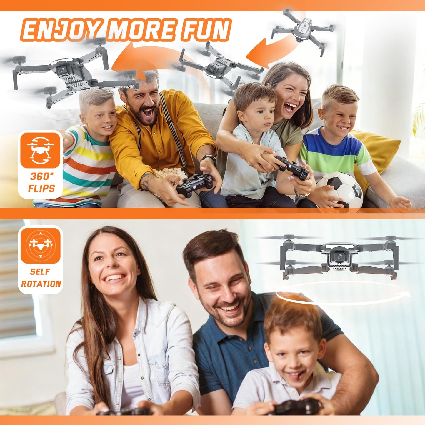 Drone with Camera for Kids Adults, Mini Foldable FPV Drones Remote Control Helicopter, RC Quadcopter with 1080P Live Video Camera, Gestures Selfie, One Key Start,2 Batteries, Toys/Gifts for Boys Girls
