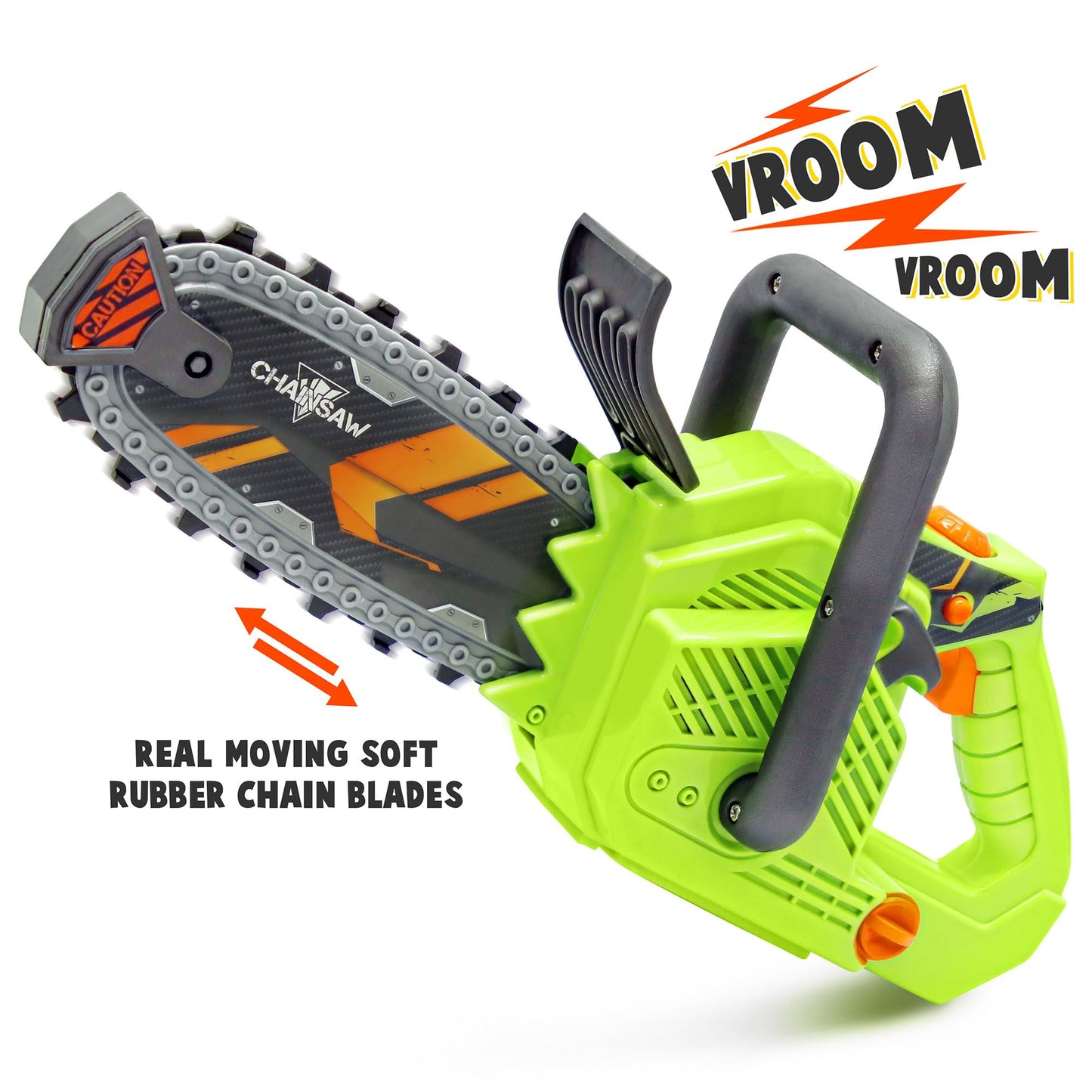 JAROFUREL Lanard Tuff Tools: Clean Cut Chainsaw - Kids Sounds & Action Toy, Realistic Action Yard Work Toy, Battery Powered, Ages 3+, 14.50 x 4.00 x 8.00"