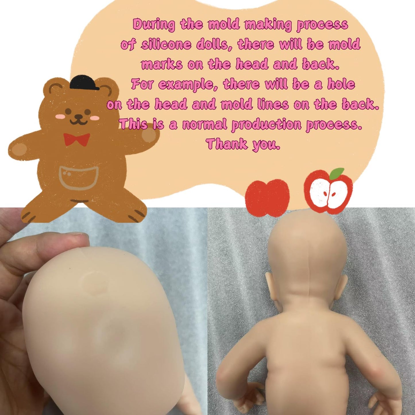 MRB Silicone Reborn Baby Dolls, 12 Inch Realistic Newborn Baby Dolls, Full Solid Silicone Reborn Washable Girl Doll Gift for Collectors & Kids Ages 3+