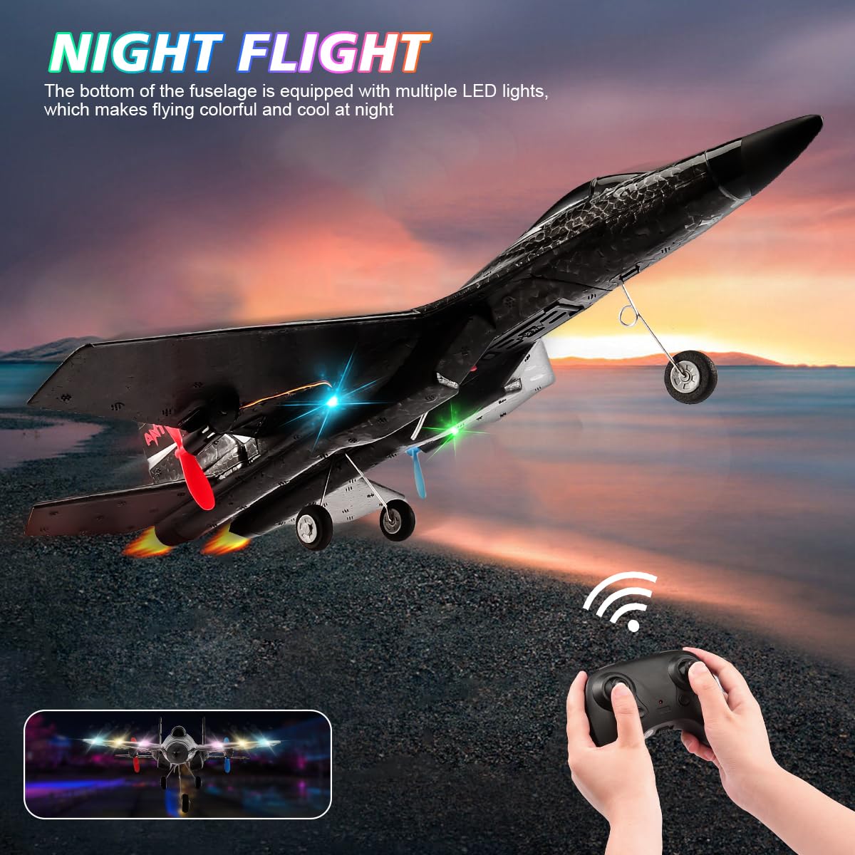 Fremego SU27 RC Plane, 2.4GHZ RC Airplane Ready to Fly Remote Control Airplane W/ 2 Batteries & 6-axis Gyro Stabilizer, 2CH RTF Hobby RC Glider for Beginners Kids Boys Girls Adults