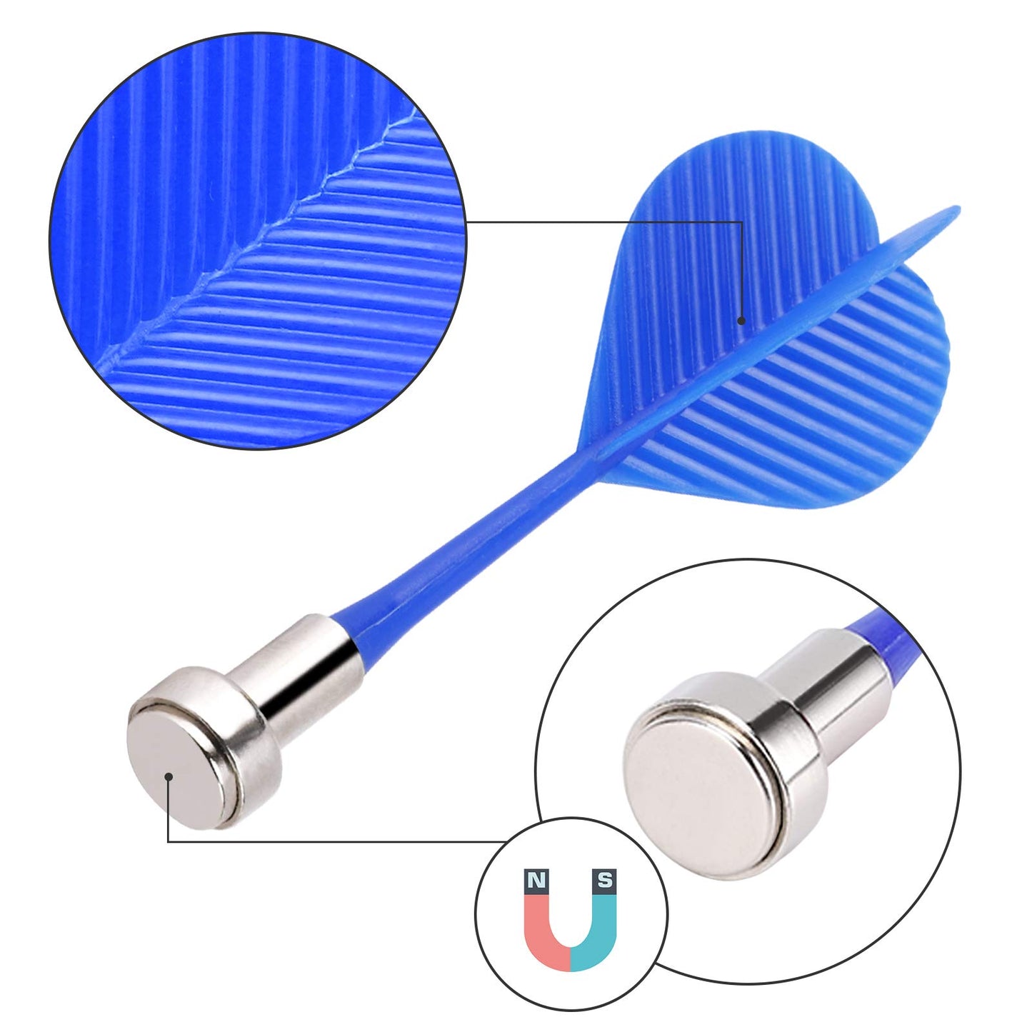 Accmor 36pcs Magnetic Darts, Magnetic Darts Replacement for Magnetic Dartboard