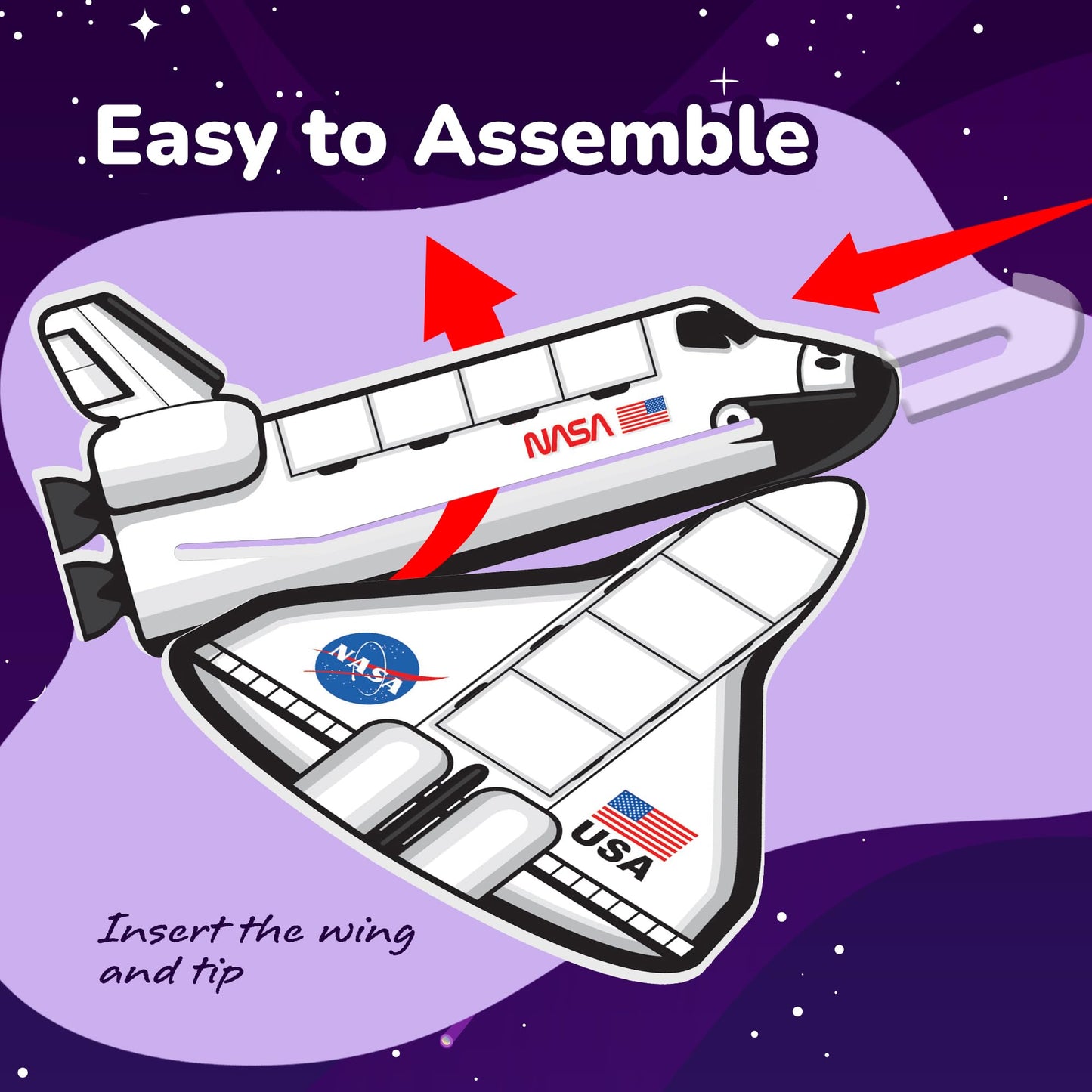 ArtCreativity Space Shuttle Gliders, Set of 24, Flying Toys for Boys & Girls, Made of Foam Material, Outdoor Toys for Children, Outer Space Party Favors for Kids, Great for Indoor & Outdoor Play