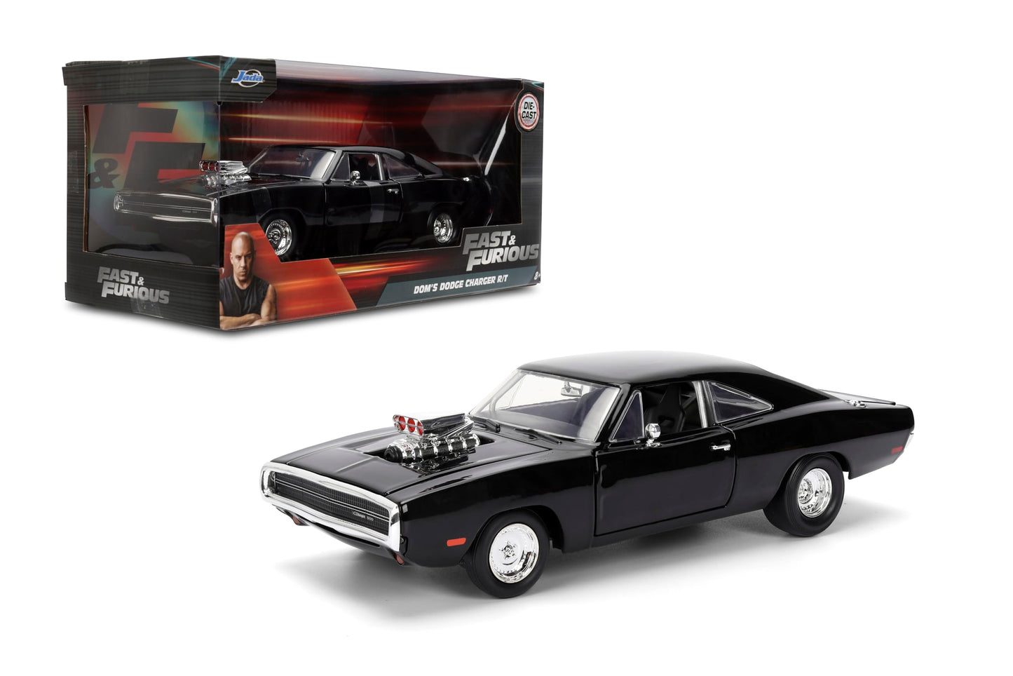 Jada Toys Fast & Furious F9 1:24 1970 Dom's Dodge Charger Die-cast Car, Toys for Kids and Adults (31942)