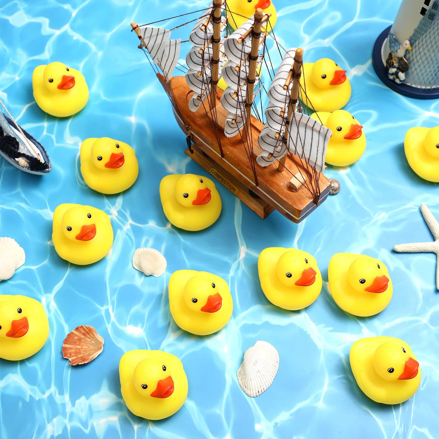 Vinsot 72 Pcs Mini Rubber Ducks Bulk, 2 Inch Yellow Rubber Ducks Bath Toys, Squeaky Duck Party Favors for Baby Shower, Birthday Party, Duck Race Game, Carnival Prizes
